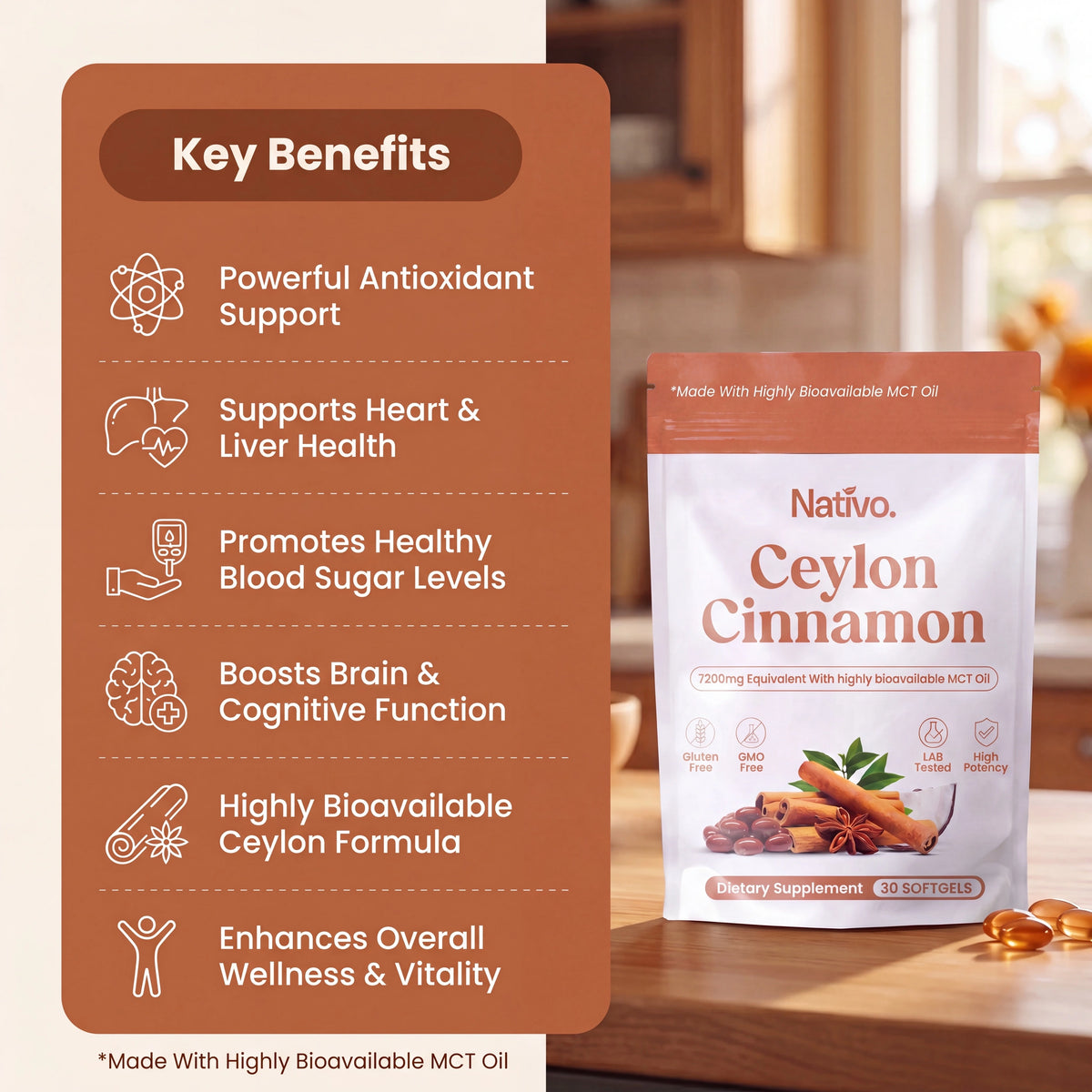 Ceylon Cinnamon 7200mg with MCT Oil