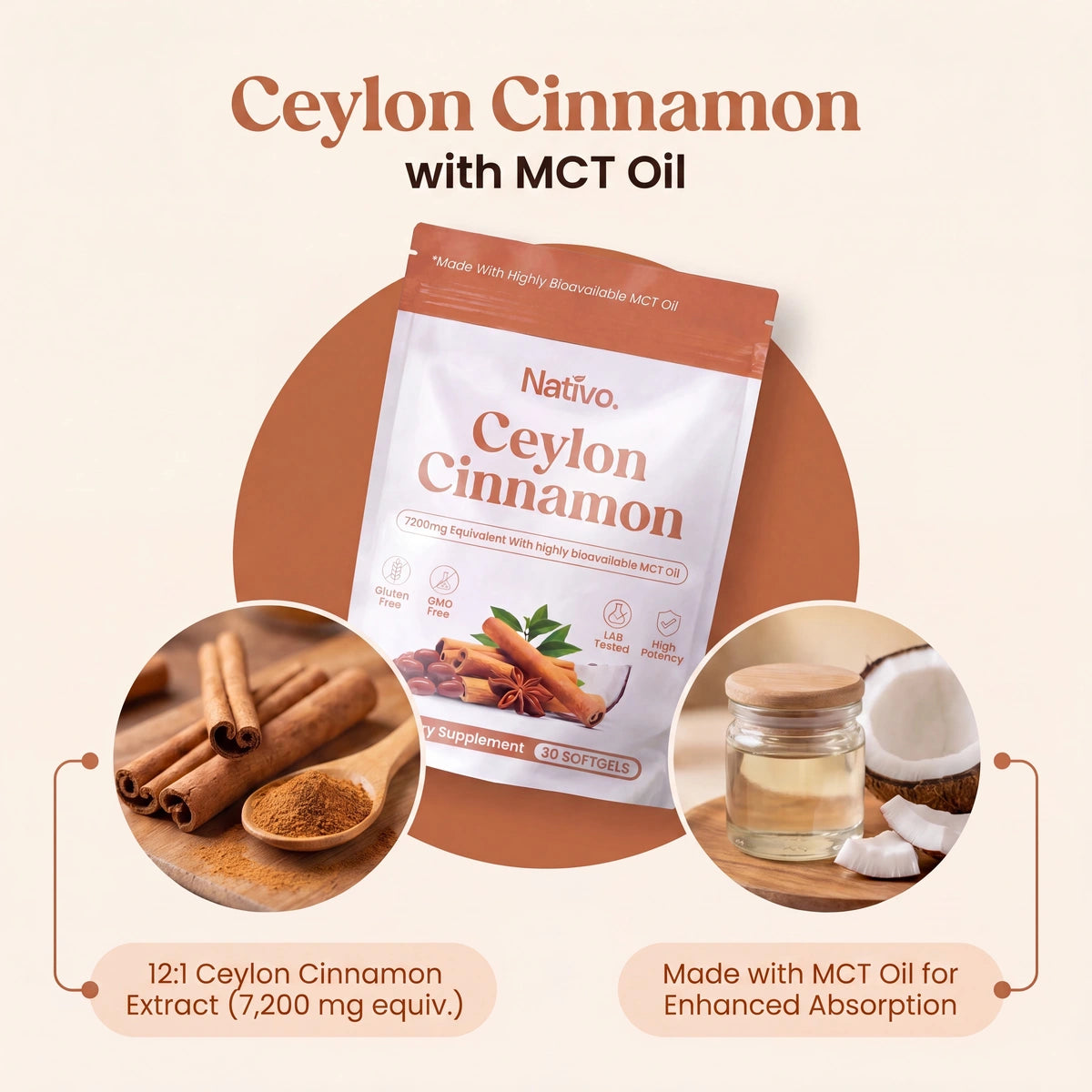 Ceylon Cinnamon 7200mg with MCT Oil